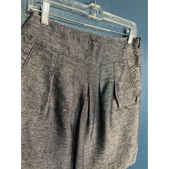 Ann Taylor Womens Size 4 Blue Linen Blend Pleated Skirt With Pockets - Picture 3 of 10